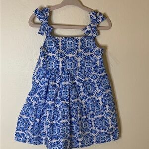btween Blue and White Patterned Kids Dress